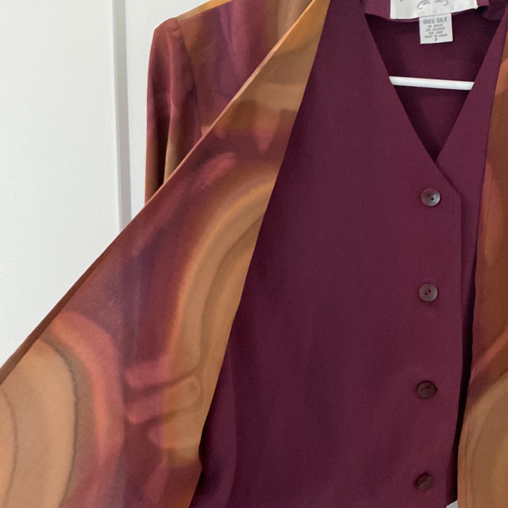 Aliki Yamani Creations 💯% Silk Blouse | Size S - Picture 4 of 6